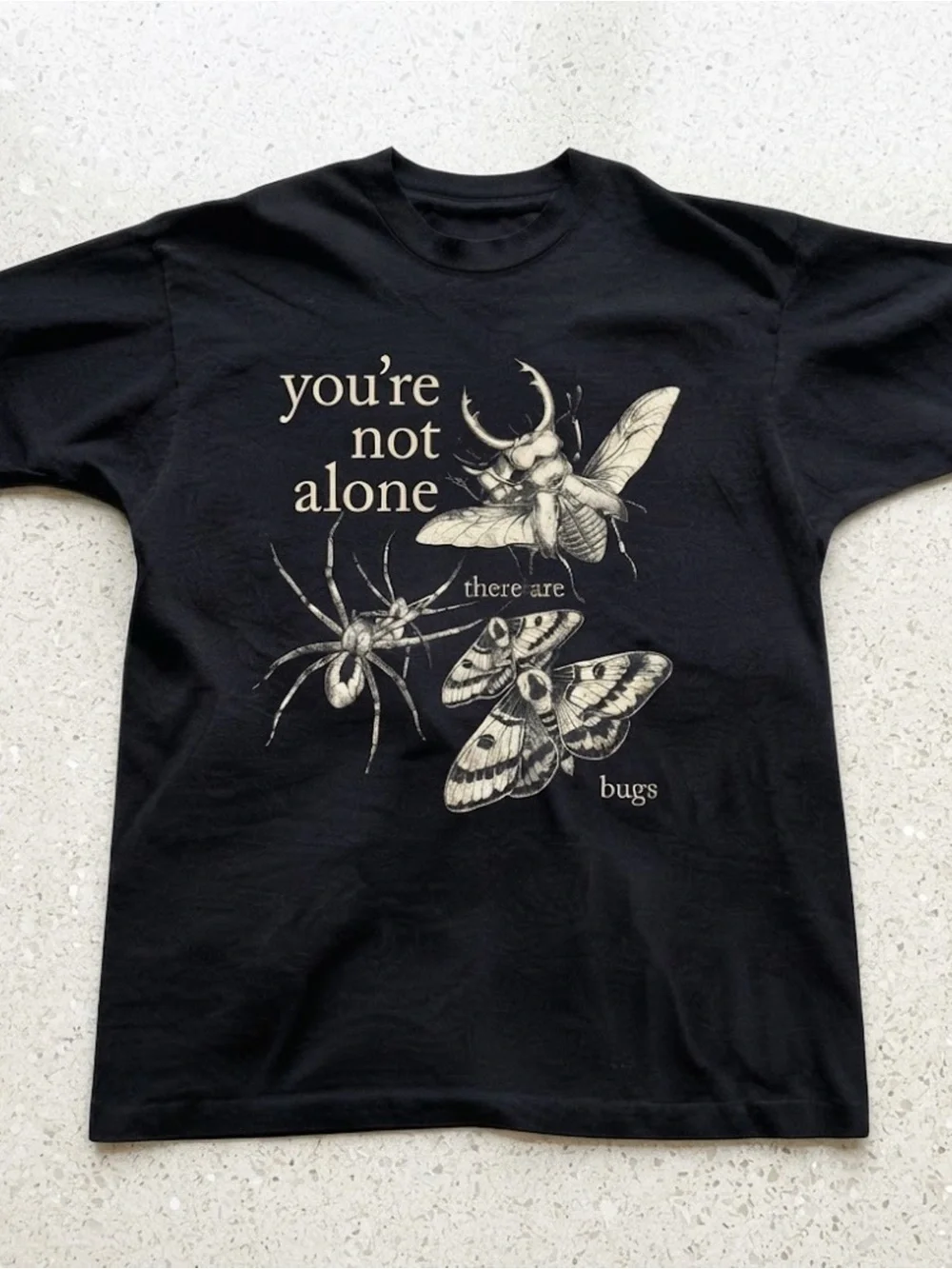 Insects Bugs Quote Graphic Tee Black Shirt Gildan T-Shirt - Picture 1 of 2